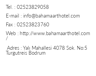 Bahama Art Hotel iletiim bilgileri